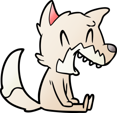 Bir insan tarafından çizilmiş gülen tilki çizgi filmi.