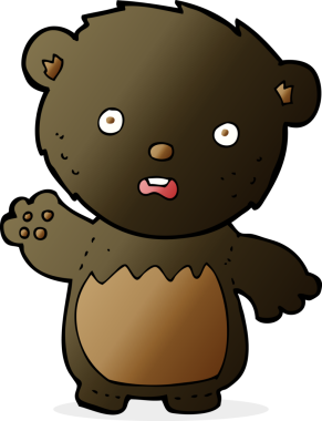 Bir insan tarafından çizilmiş endişeli bir kara ayı.