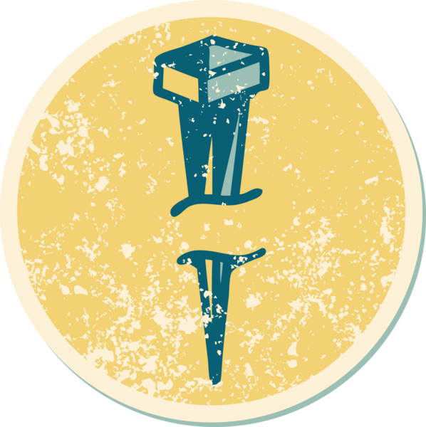 Bir insan tarafından çizilmiş demir tırnağın sembolik dövmesi.