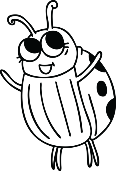 Bir insan tarafından çizilmiş tuhaf bir uğur böceği çizimi.