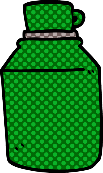 Bir insan tarafından çizilmiş sıcak içecek şişesi.