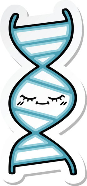 Bir insan tarafından çizilmiş şirin bir DNA ipliğinin çıkartması.