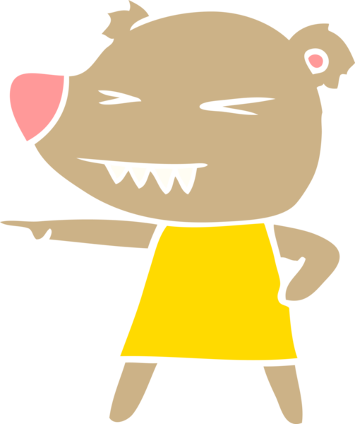 Bir insan tarafından çizilmiş ayı düz renk karikatürü