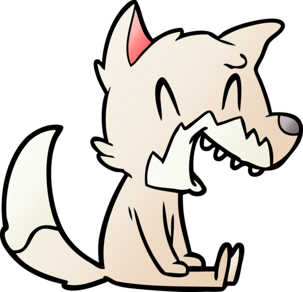 Bir insan tarafından çizilmiş gülen tilki çizgi filmi.