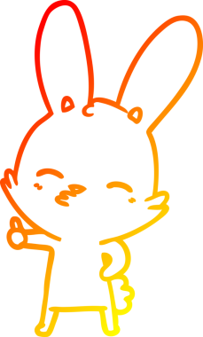 Bir insan tarafından çizilmiş meraklı bir tavşan çizgi filmi.