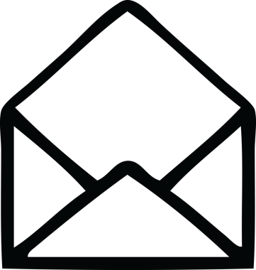 Bir insan tarafından çizilmiş kağıt bir zarfın çizgi çizimi