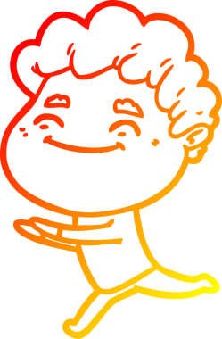 Bir insan tarafından çizilmiş, karikatür dostu bir adamın sıcak çizgi çizimi