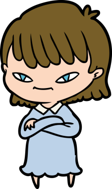 Bir insan tarafından çizilmiş karikatür kadın.