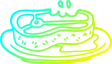 Bir insan tarafından çizilmiş iyi pişmiş etin soğuk gradyan çizimi