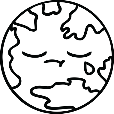 Bir insan tarafından çizilmiş bir gezegenin çizgi çizimi.