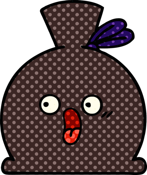 Bir insan tarafından çizilmiş bir çuval karikatürü.