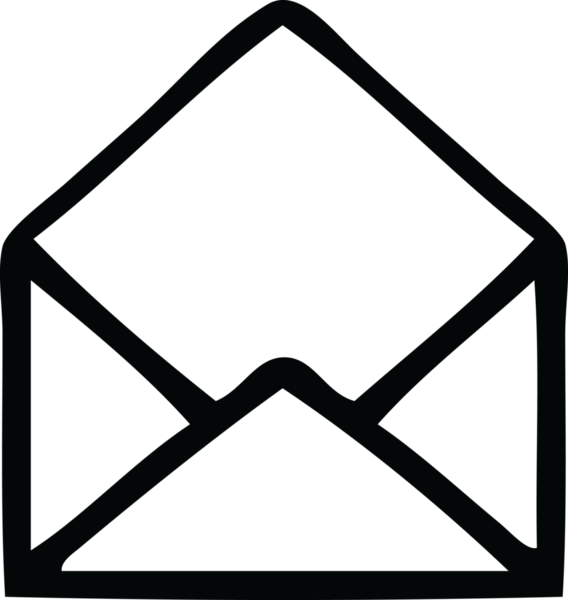 Bir insan tarafından çizilmiş kağıt bir zarfın çizgi çizimi