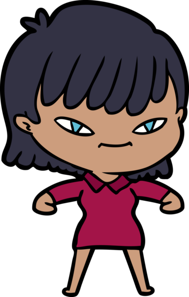 Bir insan tarafından çizilmiş karikatür kadın.