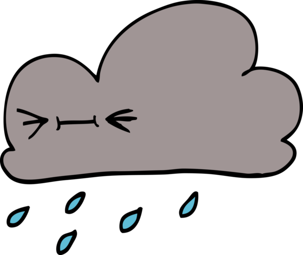 karikatür mutlu gri bulut bir insan tarafından çizilmiş