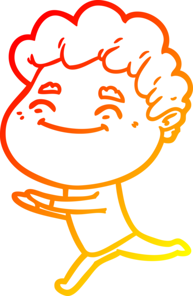 Bir insan tarafından çizilmiş, karikatür dostu bir adamın sıcak çizgi çizimi