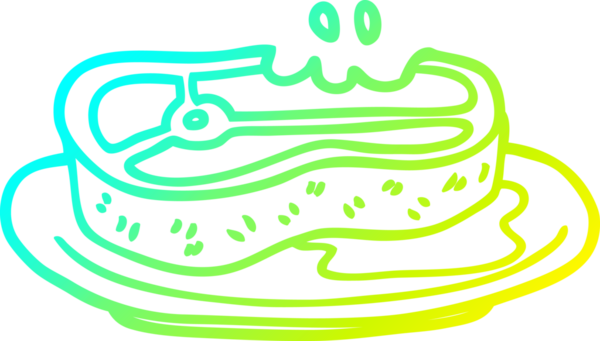 Bir insan tarafından çizilmiş iyi pişmiş etin soğuk gradyan çizimi