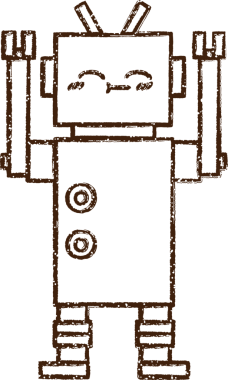 Robot Kömür Bir insan tarafından çizilmiş