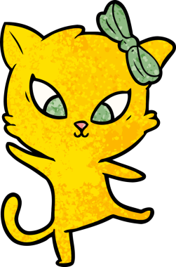 Bir insan tarafından çizilmiş çizgi film kedisi.