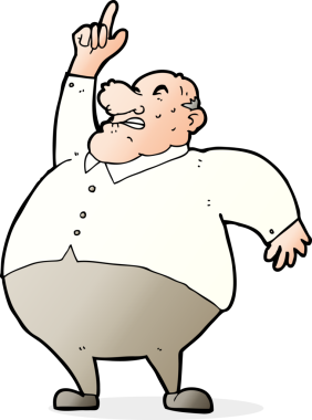 Bir insan tarafından çizilmiş şişman bir patron.