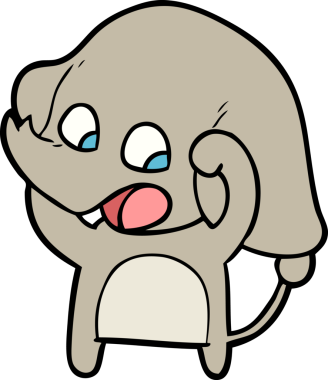 Bir insan tarafından çizilmiş şirin bir fil.