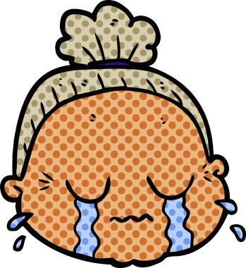 Bir insan tarafından çizilmiş yaşlı bir kadın.