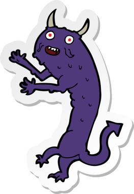 Bir insan tarafından çizilmiş karikatür şeytan çıkartması.