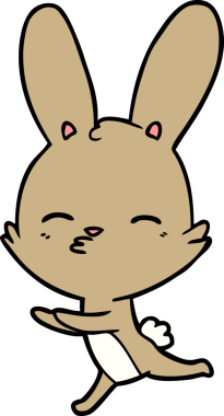 Bir insan tarafından çizilmiş meraklı tavşan çizgi filmi.