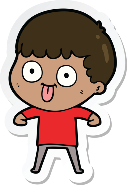 Bir insan tarafından çizilmiş karikatür adamın çıkartması.