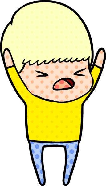 Çizgi film bir insan tarafından çizilmiş stresli adam