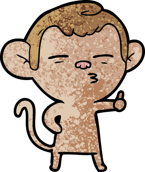 bir insan tarafından çizilmiş şüpheli maymun çizgi filmi