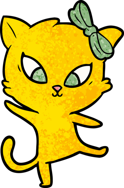 Bir insan tarafından çizilmiş çizgi film kedisi.