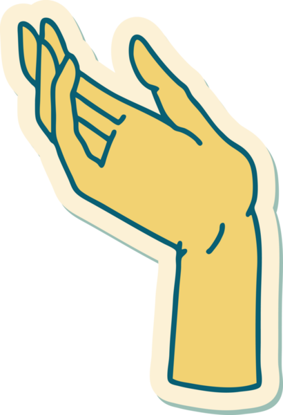 Bir insan tarafından çizilmiş geleneksel bir el dövmesi çıkartması.