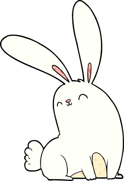 Bir insan tarafından çizilmiş şirin çizgi film tavşanı.