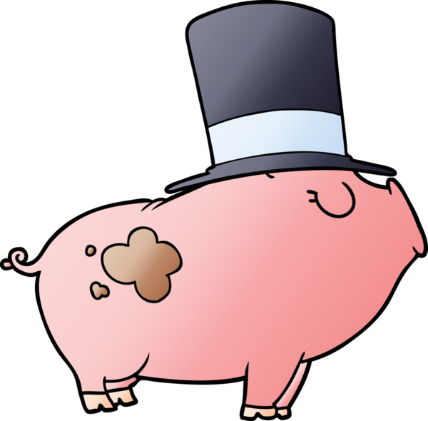Bir insan tarafından çizilmiş zengin domuz.