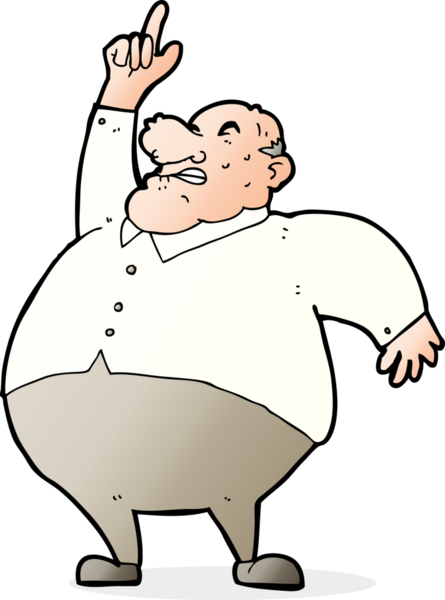 Bir insan tarafından çizilmiş şişman bir patron.