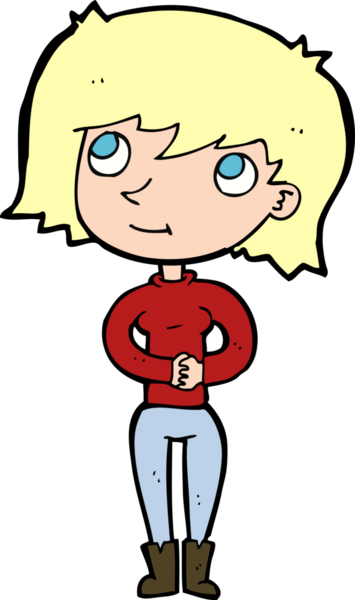 Bir insan tarafından çizilmiş karikatür dostu kadın.