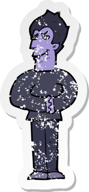 Bir insan tarafından çizilmiş bir vampir çizgi filminin gerilimli yapıştırması.