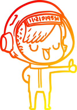 Bir insan tarafından çizilmiş bir astronot kadın çizgi çizimi.