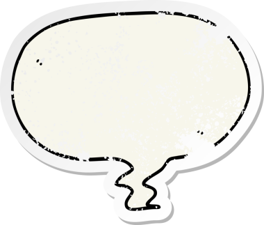 Bir insan tarafından çizilmiş karikatür konuşma balonunun sıkıntılı çıkartması.