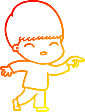 Bir insan tarafından çizilmiş mutlu çizgi film çocuğu çizimi.