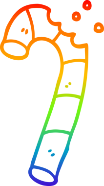 Bir insan tarafından çizilmiş pembe şeker kamışının çizimi.