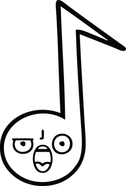 Bir insan tarafından çizilmiş bir notanın çizgi çizimi