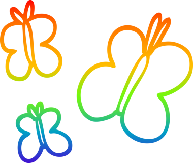 gökkuşağı gradyan çizgisi bir insan tarafından çizilmiş kelebeklerin çizimi