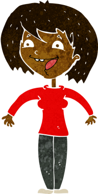 Bir insan tarafından çizilmiş heyecanlı bir karikatür.