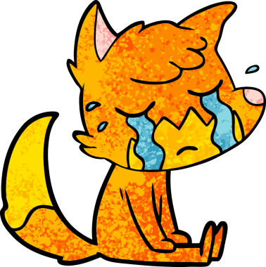 Bir insan tarafından çizilmiş tilki çizgi film karakteri