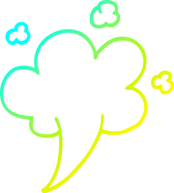 Bir insan tarafından çizilmiş soğuk hava rüzgarının çizgi çizimi.