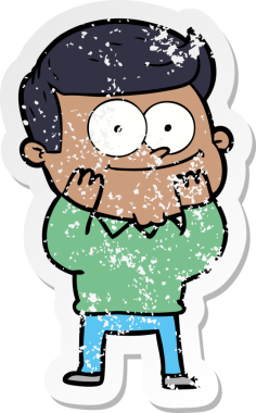 Bir insan tarafından çizilmiş mutlu bir adamın sıkıntılı çıkartması.