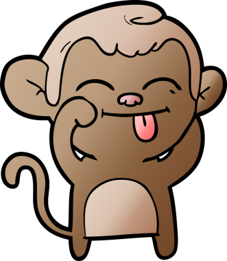 Bir insan tarafından çizilmiş komik çizgi maymun.