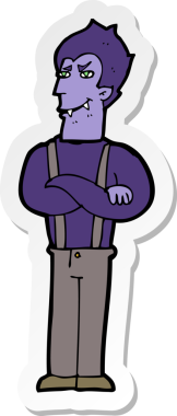 Bir insan tarafından çizilmiş bir vampirin çıkartması.