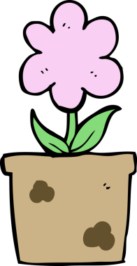 Bir insan tarafından çizilmiş sevimli karikatür çiçeği.